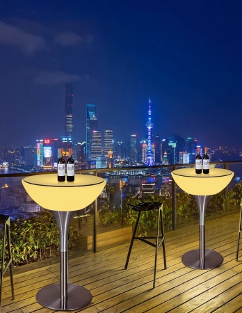 Стол светящийся круглый на металическом основании 60х60х110 Стол светящийся круглый на металическом основании 60х60х110